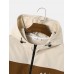 Men Color Block Patchwork Drawstring Hoodies Windbreaker Jackets