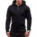 TENGOO Mens Solid Color Zipper Jackets Thick Warm Sweater Hoodie Jacket