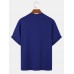 Mens Contrast Flap Pocket Crew Neck Loose Short Sleeve T  Shirts