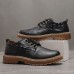 Men Crocodile Embossed Lace Up Soft Soled PU Leather Boots