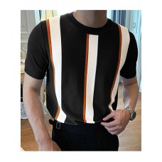 Mens Japan Striped Short Sleeve Knit T  shirt