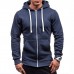 TENGOO Mens Solid Color Zipper Jackets Thick Warm Sweater Hoodie Jacket