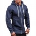 TENGOO Mens Solid Color Zipper Jackets Thick Warm Sweater Hoodie Jacket