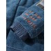 Mens Letter Embroidery Label Warm Fleece Long Sleeve Coats