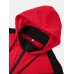 Mens Patchwork Contrast Color Zipper Casual Sports Hooded Jacket