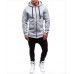 TENGOO Mens Solid Color Zipper Jackets Thick Warm Sweater Hoodie Jacket