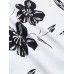 Mens Monochrome Floral Print Button Up Short Sleeve Shirts