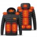 TENGOO 11 Areas Heating Jacket Men 3  Modes Adjust Electric Heated Coat Thermal Hoodie Jacket For Winter Sport Skiing Cycling