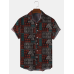 Mens Spliced Geometric Tribal Short Sleeve Regular Shirts